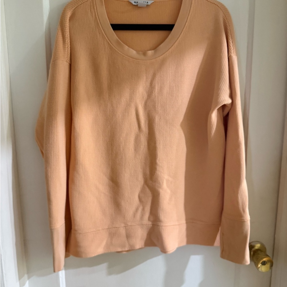 Athleta Light Coral Scoop Neck Sweater